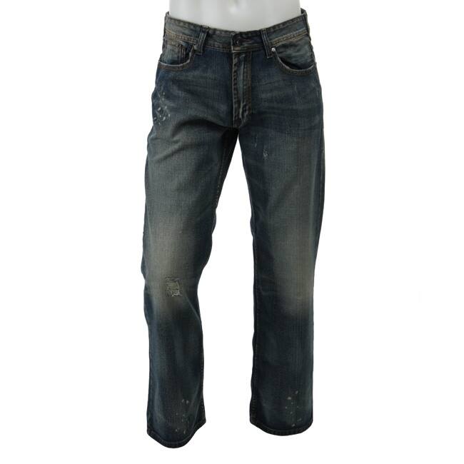 Yaso Mens Vintage Wash Denim Jeans  