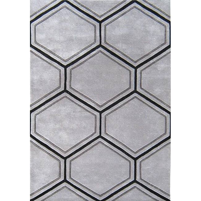 Alliyah Handmade Honeycomb New Zealand Blend Wool Rug - 5' x 8'