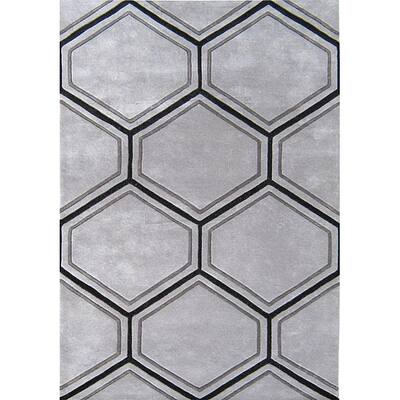 Alliyah Handmade Honeycomb New Zealand Blend Wool Rug - 5' x 8'