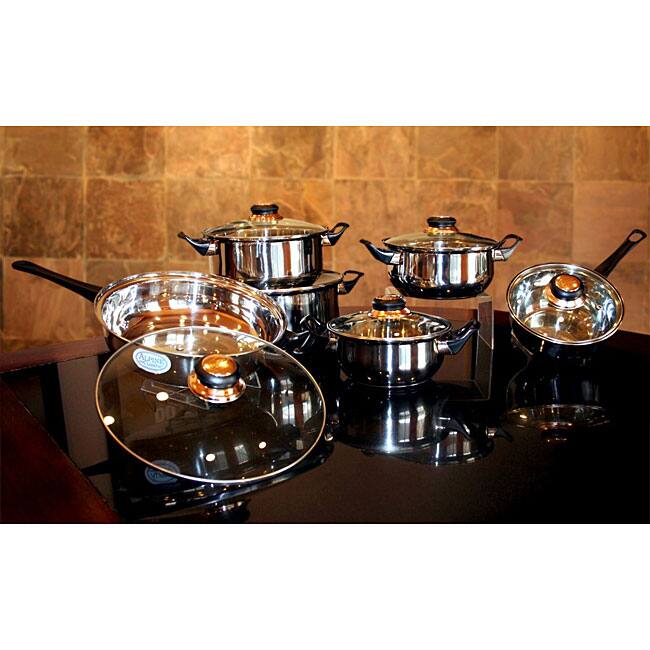 Stainless Steel 12-piece Capsule Sandwich Bottom Cookware Set