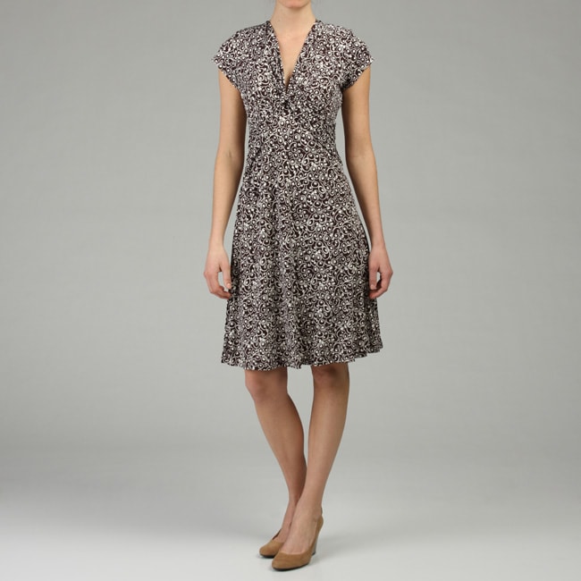 Connected Apparel Womens Brown Jersey Dress  