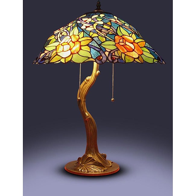 Tiffany style Rose Tree Table Lamp  