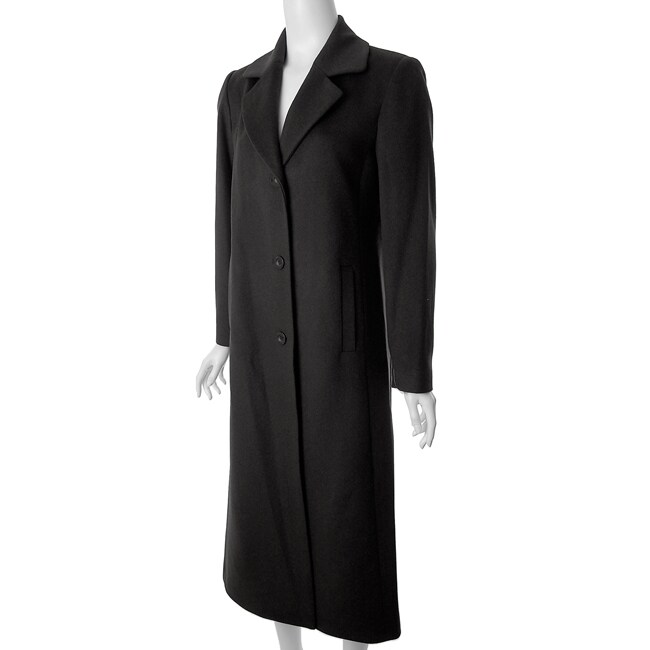 Jonathan Michael by Adi Women's Full-length Black Wool Coat - Overstock ...