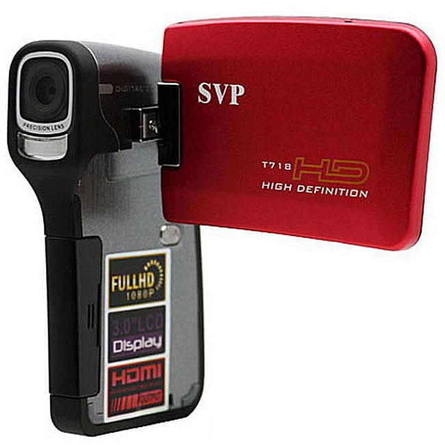 SVP T718 Red Full HD 1080p Digital Camcorder  