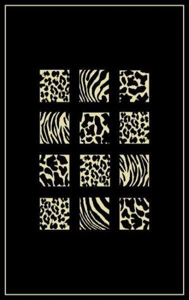 Alexa Cameo Zebra/ Leopard Animal Fusion Print Black Rug (53 x 79 