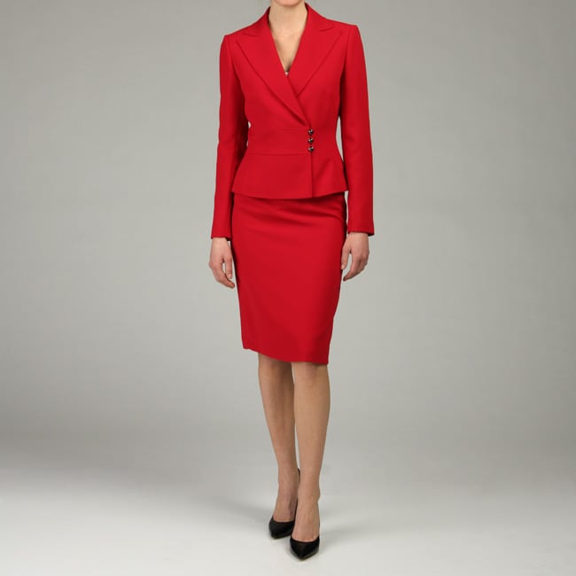 Tahari by ASL Women's Red Asymmetrical Skirt Suit - Free Shipping Today ...