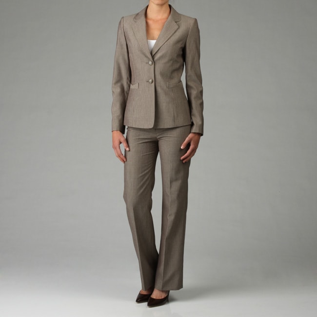 Tahari ASL Womens 2 button Pinstripe Pant Suit  