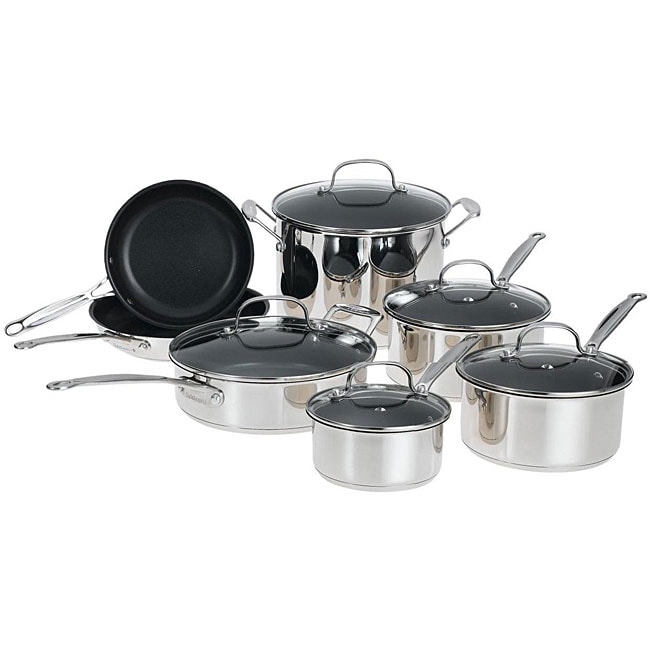 Shop Cuisinart 77 12nsaz Chefs Classic Nonstick 12 Piece Cookware Set Free Shipping Today 4781