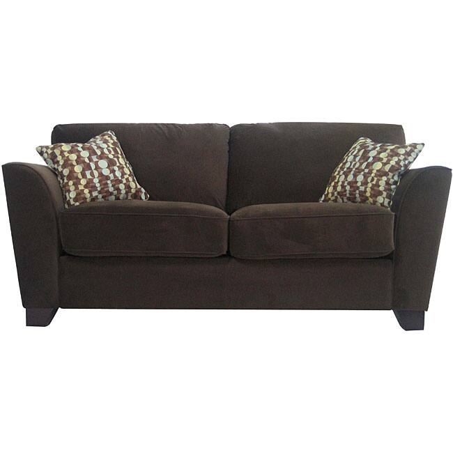 Gaff Chocolate Brown Velvet Microfiber Modern Sofa