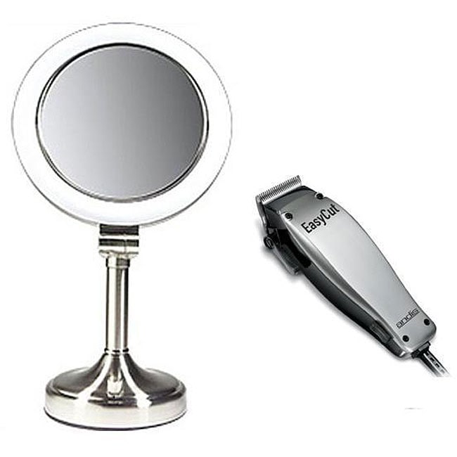 Andis 18365 8 piece Clipper Kit and Zadro 1x 10x SLV410 Vanity Mirror