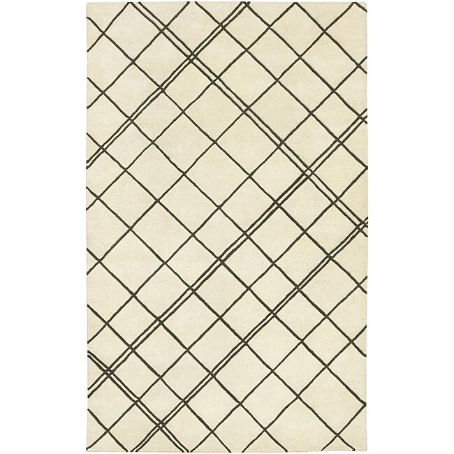 Hand tufted Contemporary Beige Spirit New Zealand Wool Abstract Rug (8 X 11)