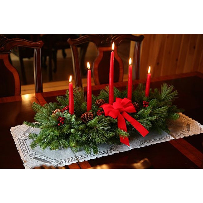 Classic 5 candle Fresh cut Balsam Centerpiece  