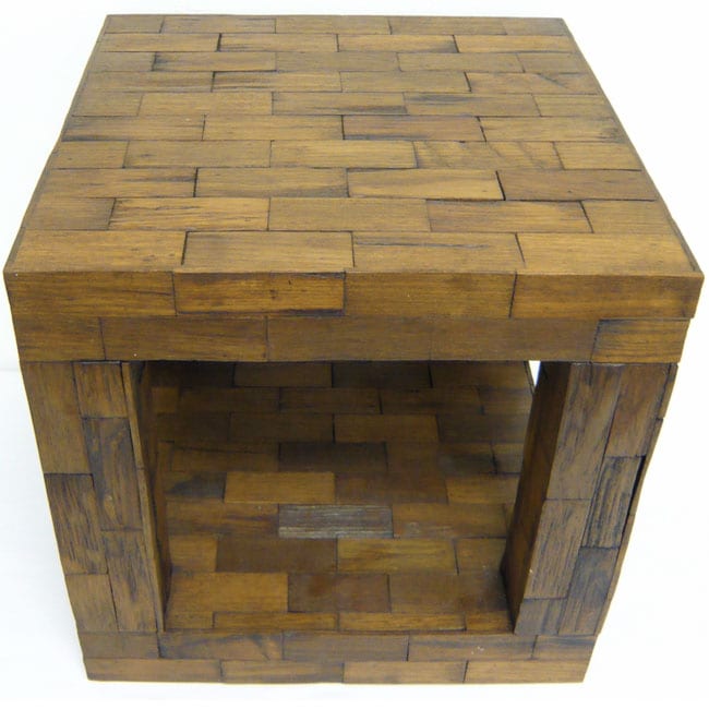 Reclaimed Teak Cube Accent Table (Thailand)  