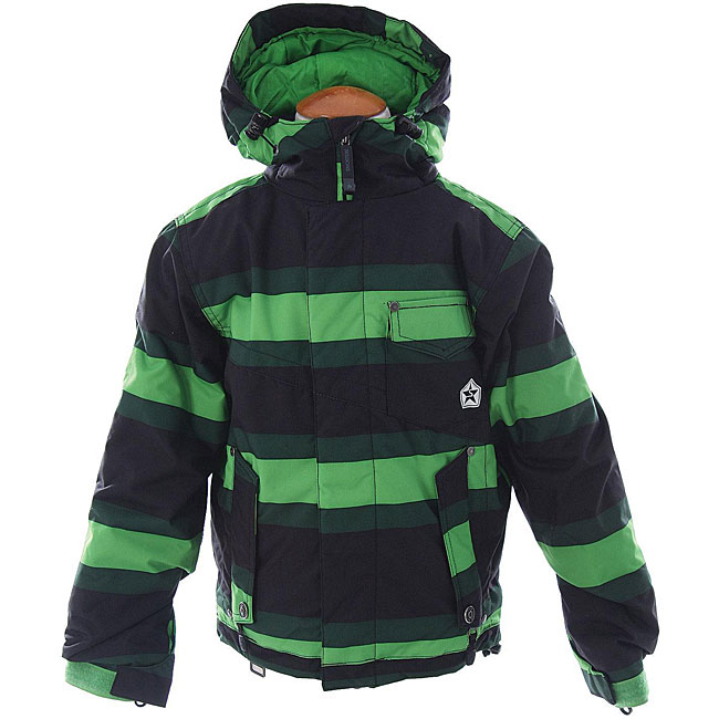 Sessions Force Kids Green Stripe Snowboard Jacket  