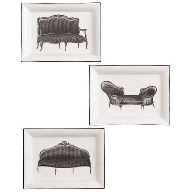 Sadek 8-inch Rectangular Sofa Design Plates (Set of 3)