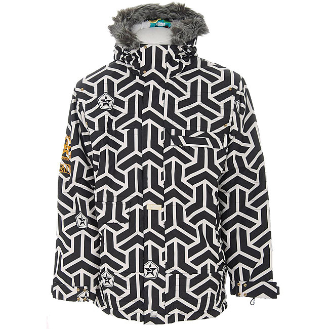 Sessions Neff Print Mens White and Black Snowboard Jacket   