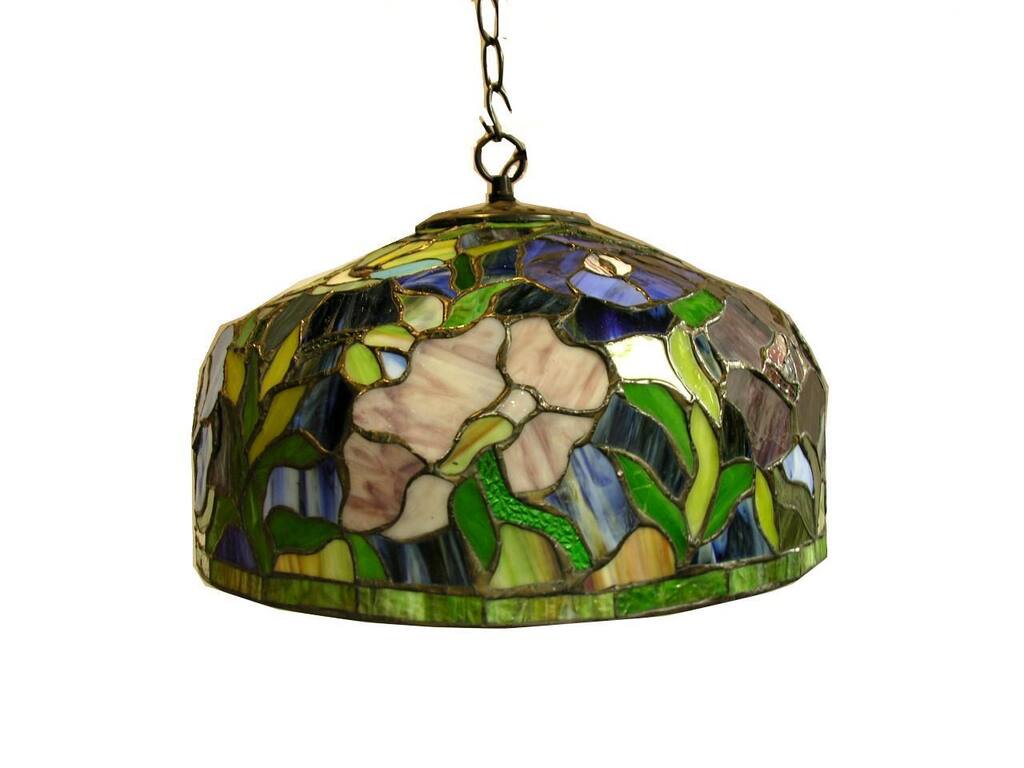 Tiffany-style Peony Hanging Lamp.