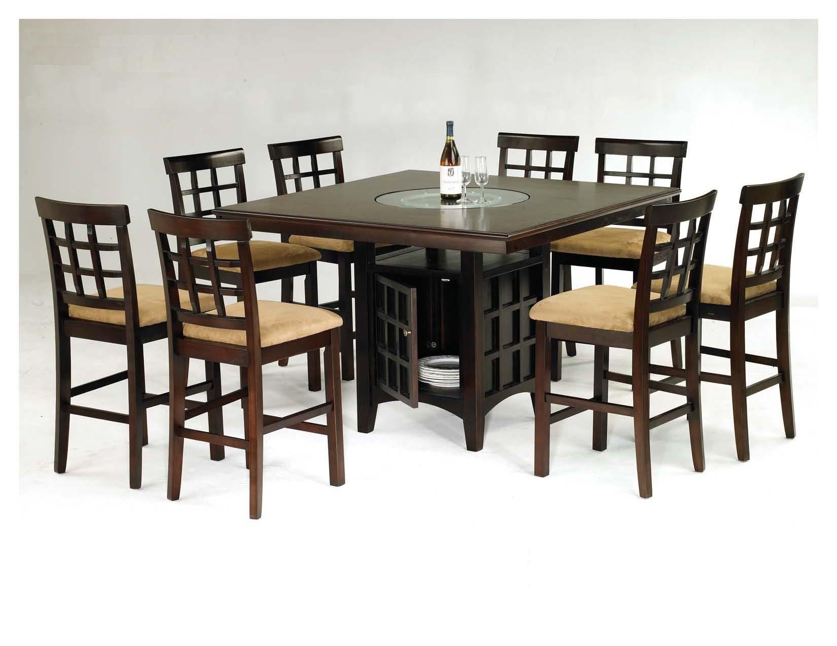 Mission 7 Piece Counter Height Dining Set With Cappuccino Finish truly 7 piece counter height dining set with lazy susan for Your house