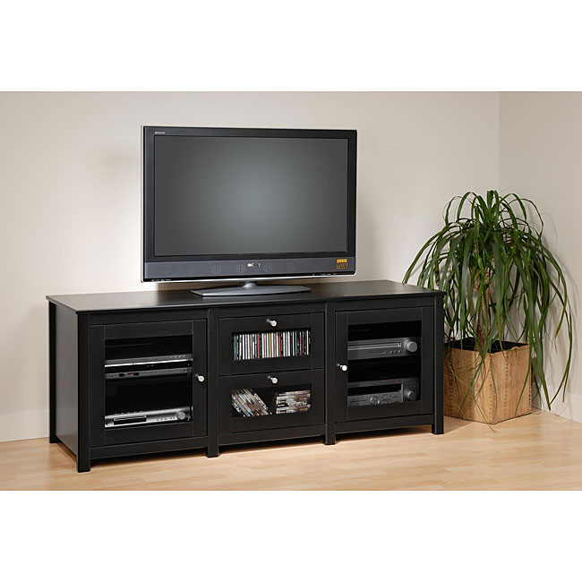 Broadway Black 60-inch LCD/ Plasma TV Stand with Storage - Free