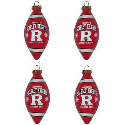 Rutgers 4-piece Teardrop Ornament Set