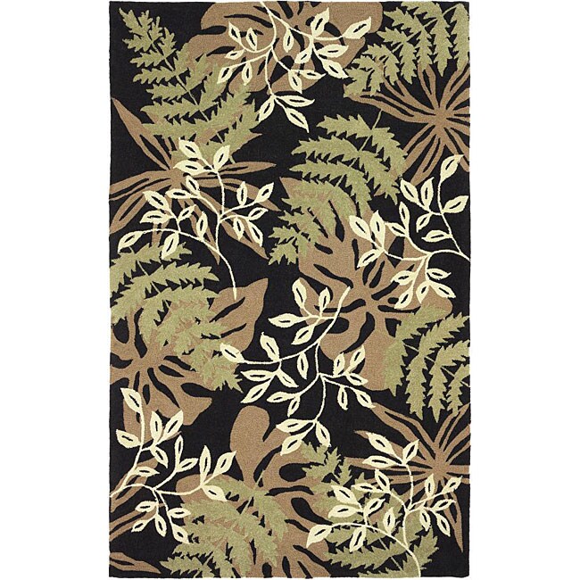 Hand-tufted Tropical Palm Frond Rug (5' x 8') - 12367369 - Overstock ...