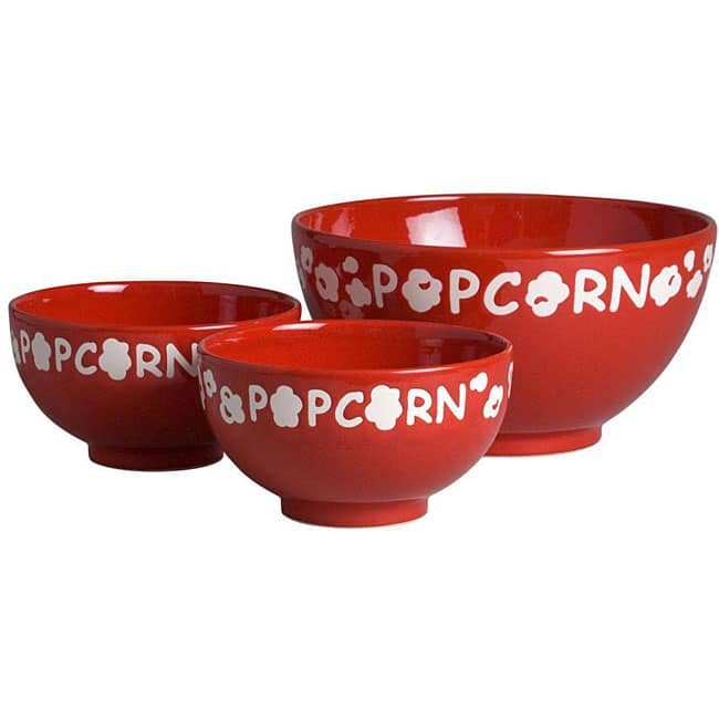 Waechtersbach 3-piece Cherry Red Popcorn Bowl Set