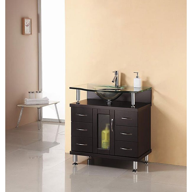 Virtu Usa Vincente 32 inch Single Sink Bathroom Vanity Set