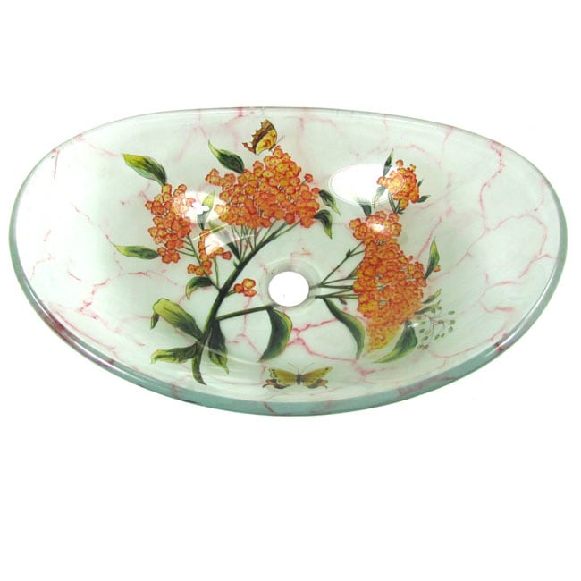 DeNovo Autumn Garden Slipper Glass Vessel Sink  