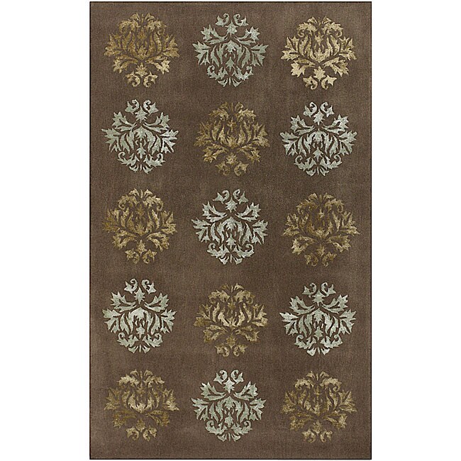Hand tufted Masquerade Brown Wool Rug (8 x 11)