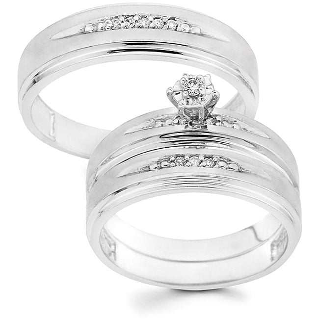   Gold 1/8ct TDW His and Her Wedding Ring Set (H I, I1)  