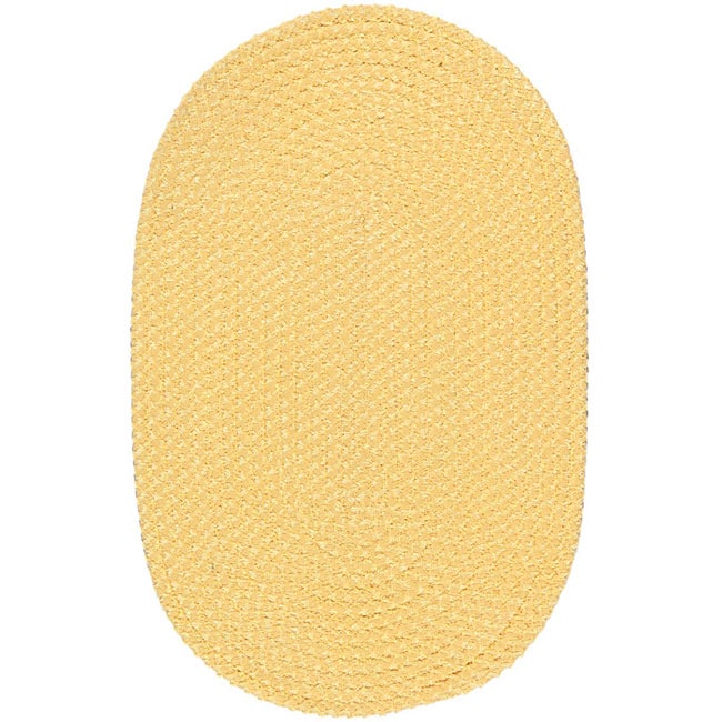 Softex Solid Oval Braided Pale Banana Rug (3'6 x 5'6) CMI 3x5   4x6 Rugs