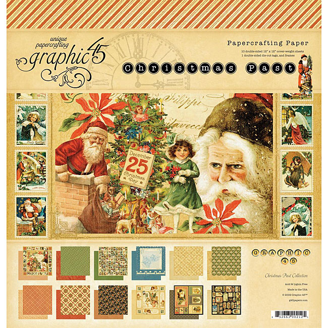 Graphic 45 'Christmas Past' Doublesided 22sheet Paper Pad Free