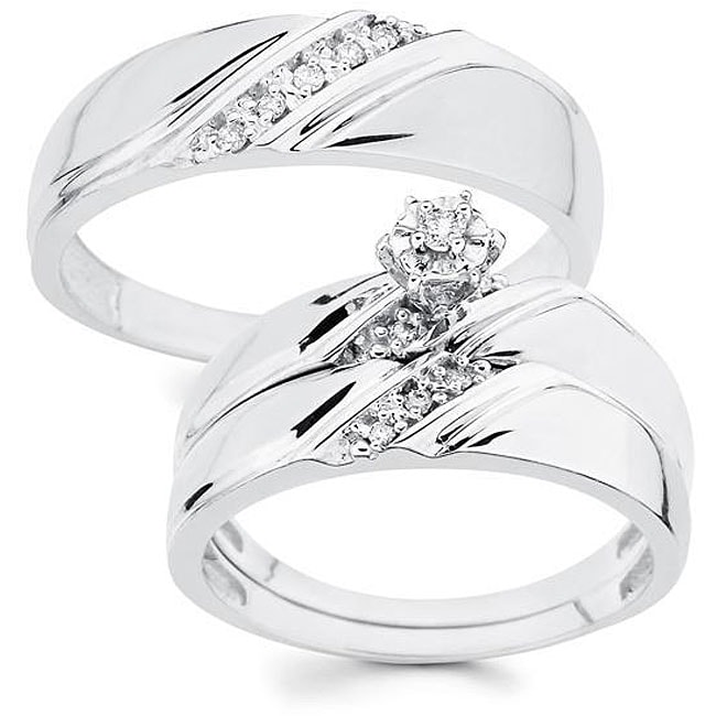   and Her 1/10ct TDW Diamond Wedding Ring Set (H I, I1)  