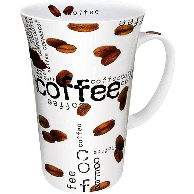 Konitz Coffee Collage White 10-ounce Mugs (Set of 4)