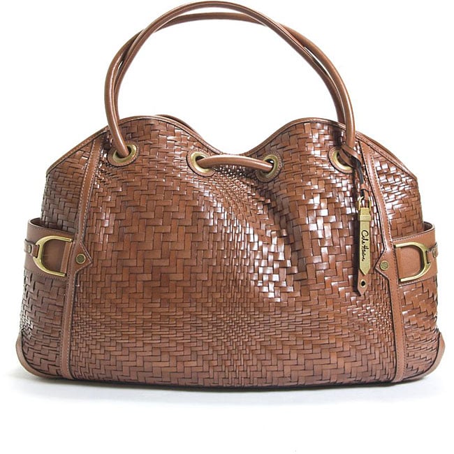 Cole Haan Saddle 'Denney' Weave Bag - 12389362 - Overstock.com Shopping ...