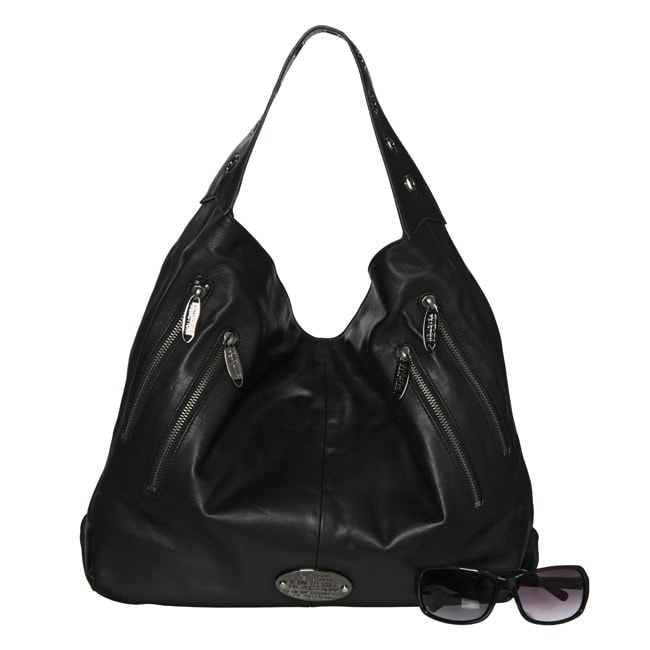 Kenneth Cole Reaction 'Zip It Good' Large Leather Hobo Bag - Overstock ...