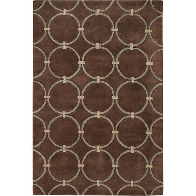 Hand-tufted Brown New Zealand Wool Adora Rug (5' x 7'6)