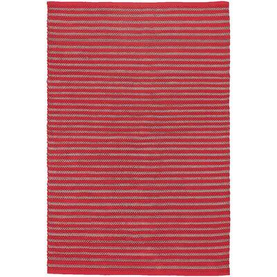 Hand-woven Red Wool/ Poly Mandara Rug (4' x 6')