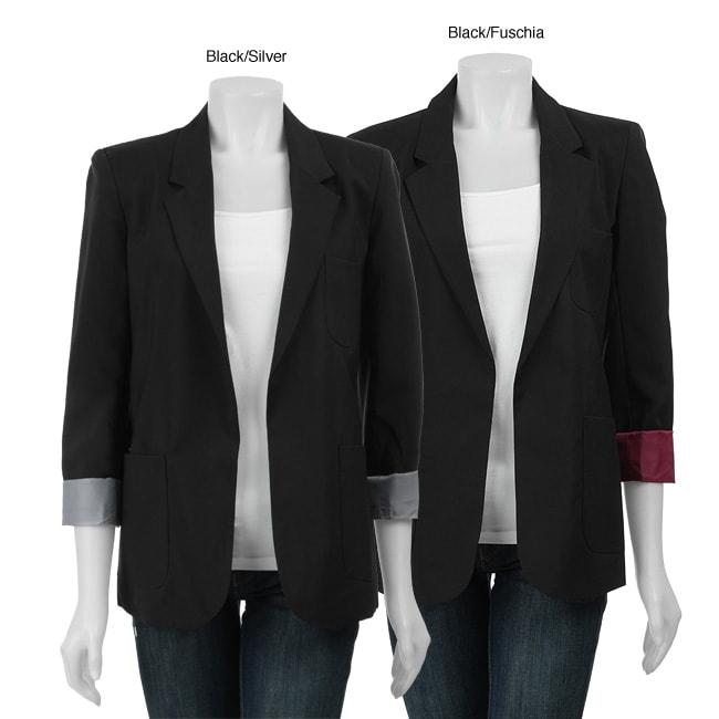 La Classe Couture Womens No Button Boyfriend Blazer  