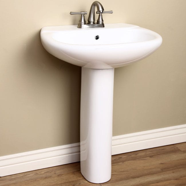 Shop Contoured White Pedestal Sink Free Shipping Today Overstock