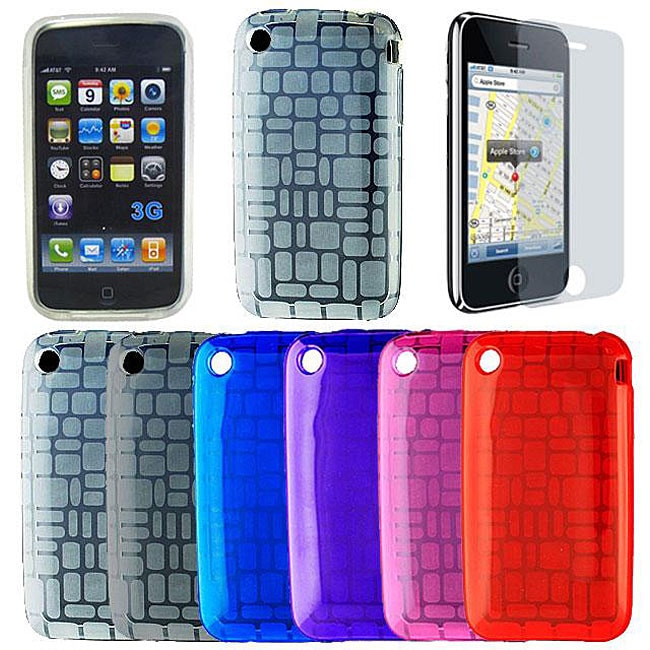 Squares TPU Skin Case for Apple iPhone 3G S/3G  