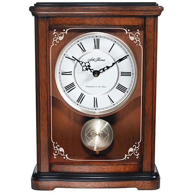 thumbnail image 2 of The Emporium Clocks Oak Wooden Mantel Clock – Arched Top With Moving Pendulum, Quartz Movement, Brown 2 of 13