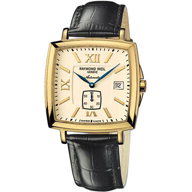 Raymond Weil Tradition Square Men's Goldplated Automatic Watch ...