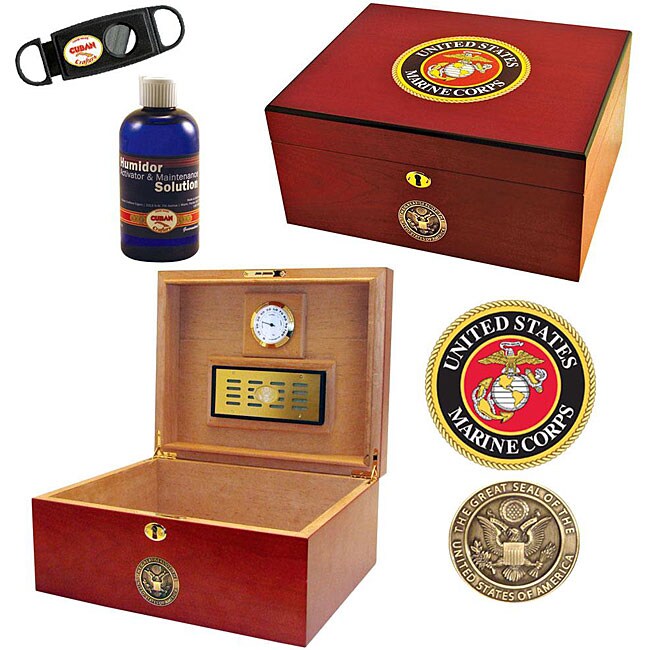 U.S. Marine Corps Cigar Humidor Two Free Shipping Today Overstock