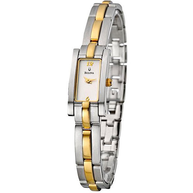 Bulova Womens Bracelet White Dial Two tone Watch  