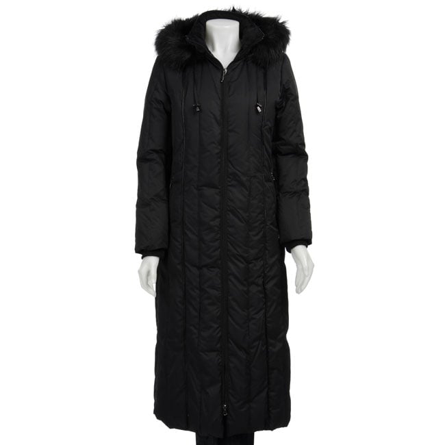 Liz Claiborne Womens Black Long Down Coat   Shopping   Top