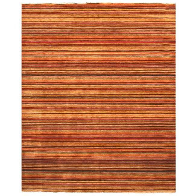 Handmade Lori Toni Wool Rug (9 X 12) (MultiPattern StripeTip We recommend the use of a non skid pad to keep the rug in place on smooth surfaces.All rug sizes are approximate. Due to the difference of monitor colors, some rug colors may vary slightly. O.