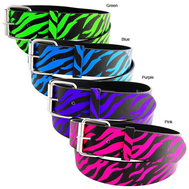 H2W Brand Unisex Zebra Print Fashion Belt  