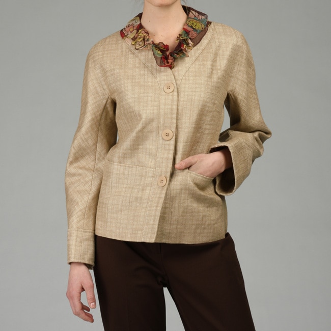 Lafayette 148 Womens Open Weave Sierra Jacket