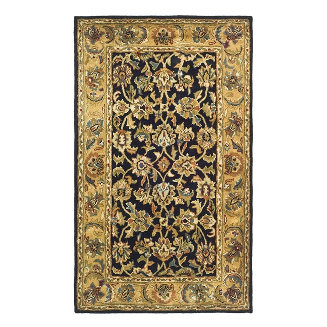 Handmade Classic Black/ Gold Wool Rug (3 X 5)